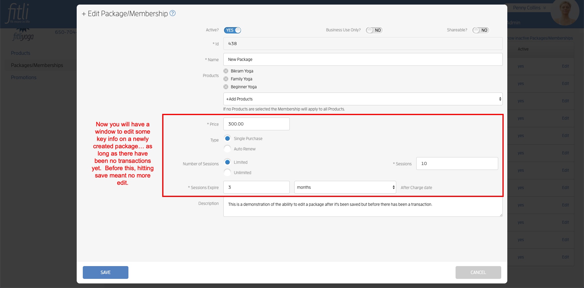 editpackagewindow Edit Package Window