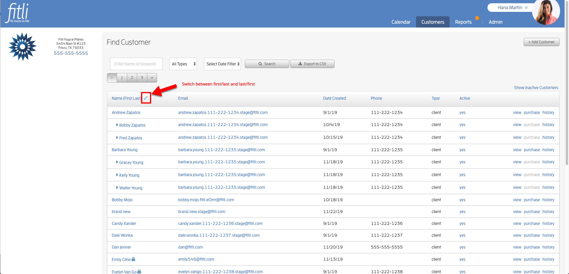 fitli first last customer sort product update