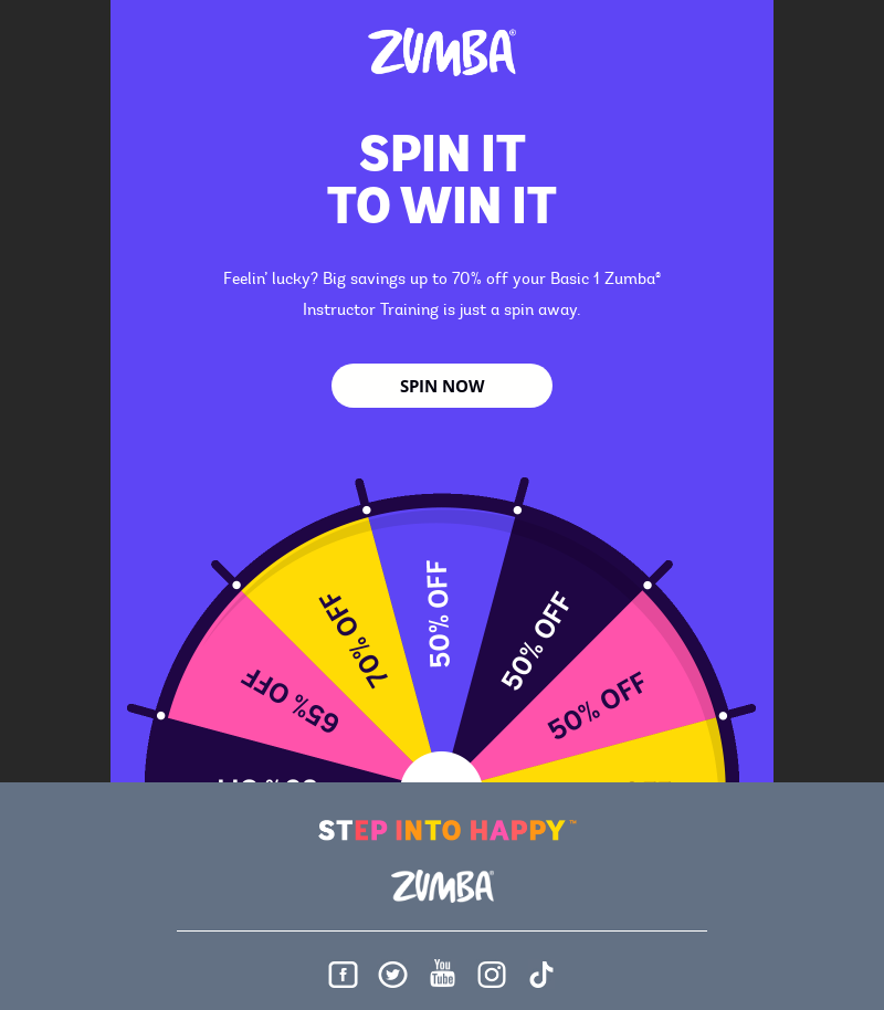 zumba-email email newsletter of a fitness studio