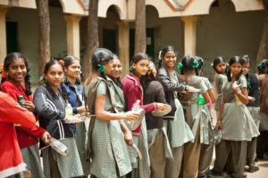 School Children Happy Food