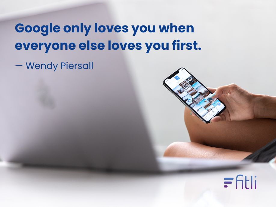 seo quote with a smartphone in the background